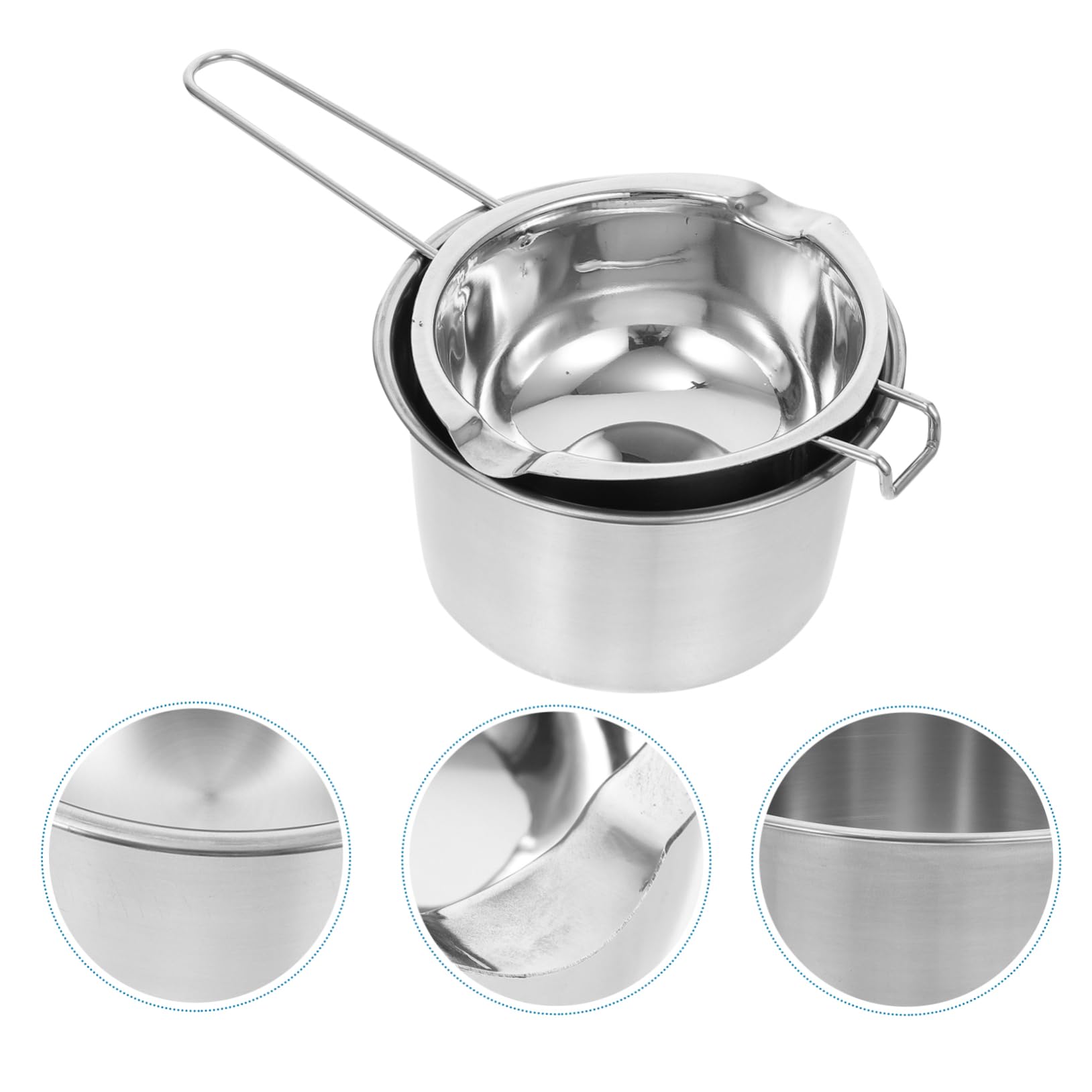 ABOOFAN Melting Pot for Candle Candy Double Boiler Pot Lid Sturdy Stainless Steel Heat Resistant Safe for Stove Top