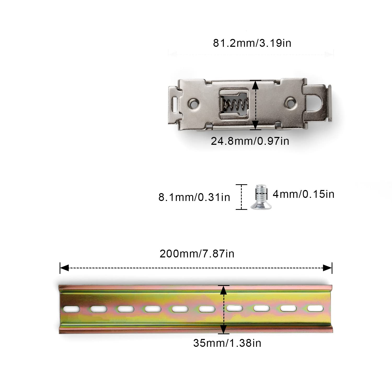 4 Stück DIN-Schienen Klemmschellen - Halterungen Für Relais 35mm Montage