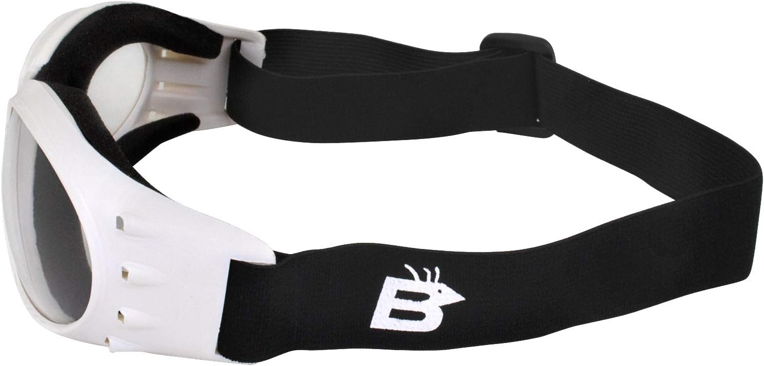 Birdz Eyewear Eagle Motorcycle Skydiving Padded Goggles 3 Pairs White Vented Frames Bundle Anti-Fog Lenses