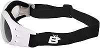 Vista 4 de Birdz Gafas Eagle - Gafas acolchadas para motocicleta, paracaidismo, 3 pares, color blanco, con marco ventilado, lentes antivaho