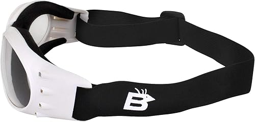 Miniatura 5 de Birdz Eyewear Eagle Motorcycle Skydiving Padded Goggles White Vented Frames Bundle of Clear & Smoke or Clear Smok Yellow Anti-Fog Lenses