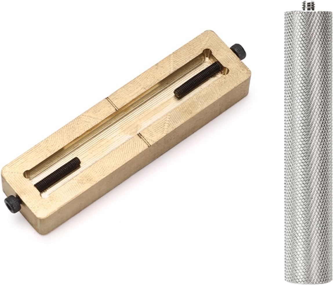 WUTA Messing Leder Stempel Set, Prägestempel Set für Leder, Metall & Schmuck, Zubehör für Folienprägmaschinen(1 Linie,T-Schlitz + Handstanzstange,2 Stück)