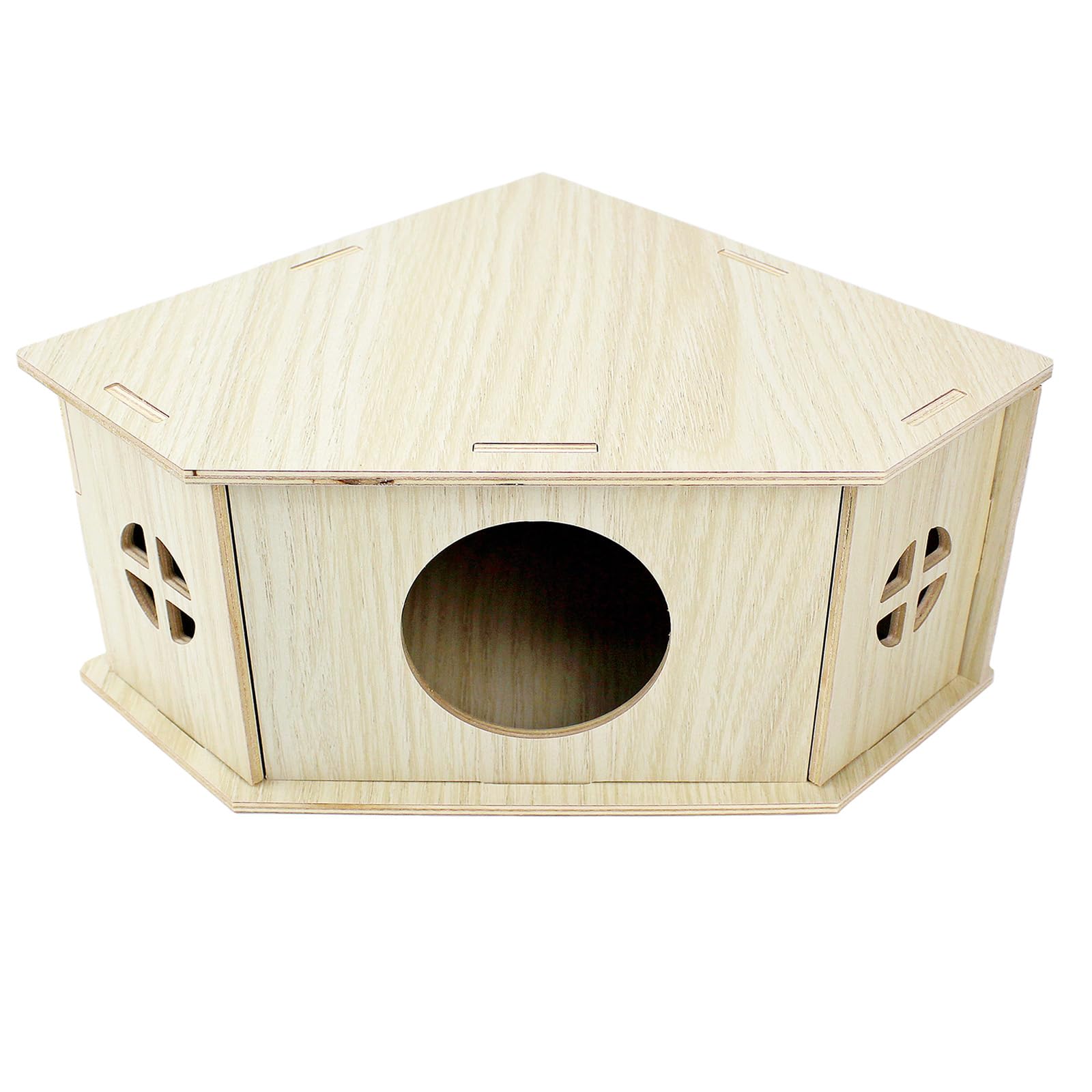 YankMooM Wooden Hamster House,Washable Hamster Hideaway Corner House Hideout for Small Pet