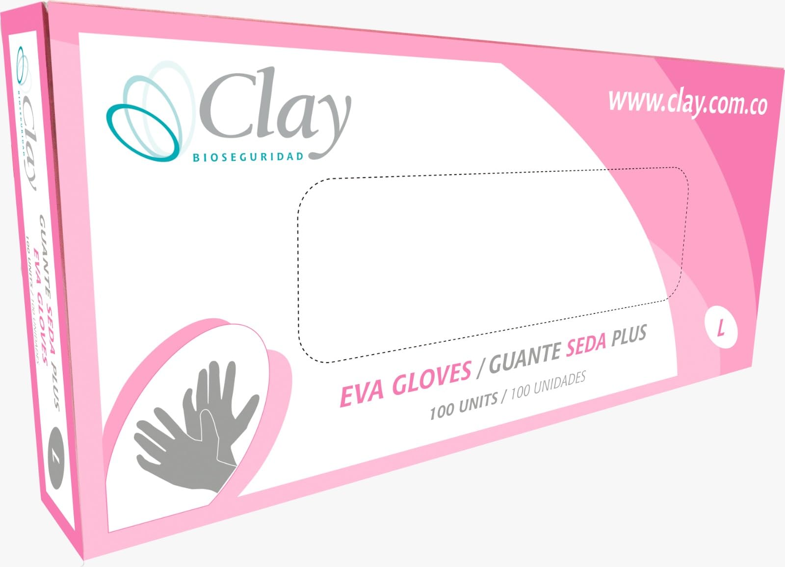 CLAY Eva Silk Gloves, Disposable & Versatile Protective Gear Ideal for Industrial, Food Handling Uses & More - 100 units, L