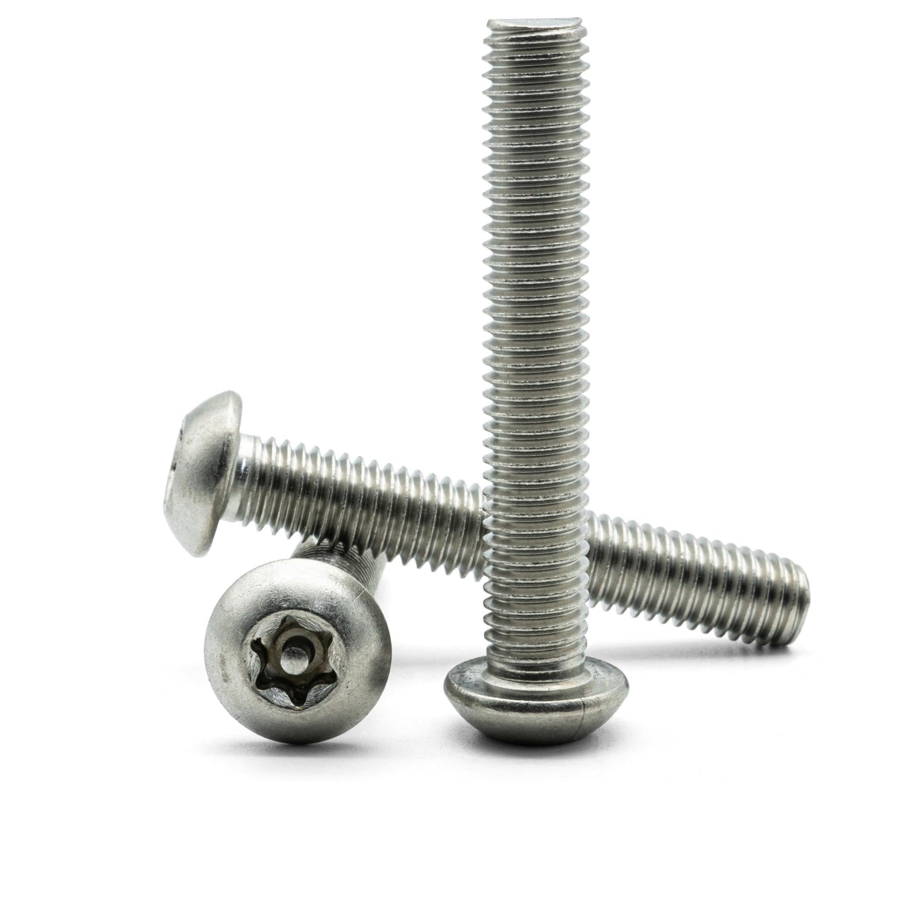 Hippo Hardware M5 (5mm X 50mm) Torx Pin Button Head Security Bolts Anti Vandal Tamper Proof 6 Lobe Star Screws A2 Stainless Steel with Drive Bit (Pack of 10) - TX25 PIN