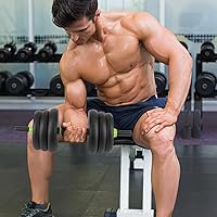 Vista 7 de Juego de mancuernas ajustables 4 en 1, mancuernas, pesas rusas y flexiones, asas antideslizantes, pesas libres, para ejercicios de gimnasio en casa