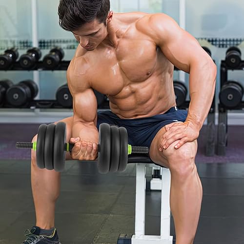 Miniatura 7 de Juego de mancuernas ajustables 4 en 1, mancuernas, pesas rusas y flexiones, asas antideslizantes, pesas libres, para ejercicios de gimnasio en casa