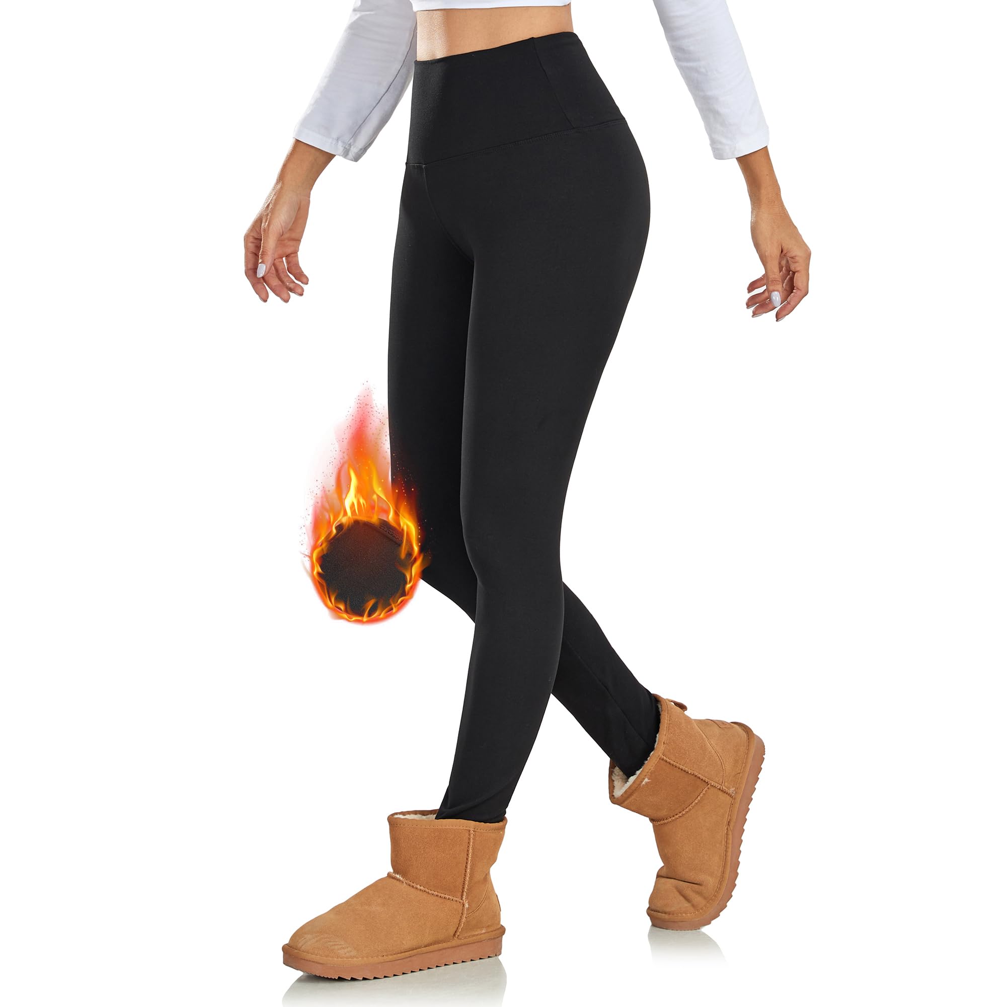 Opssaker Leggins Termici Donna Invernali Leggins Felpati Vita Alta Leggings Pile Pantaloni Caldi Donna