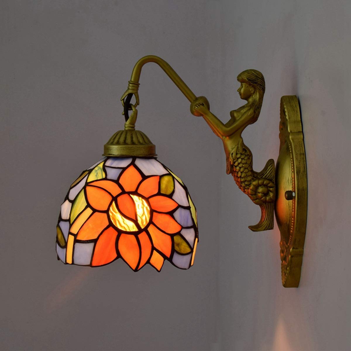 6-calowa lampa ścienna Śródziemnomorska niebieska słoneczna Retro Wisząca ściana w przejściu Średnica Brytyjska kreatywna