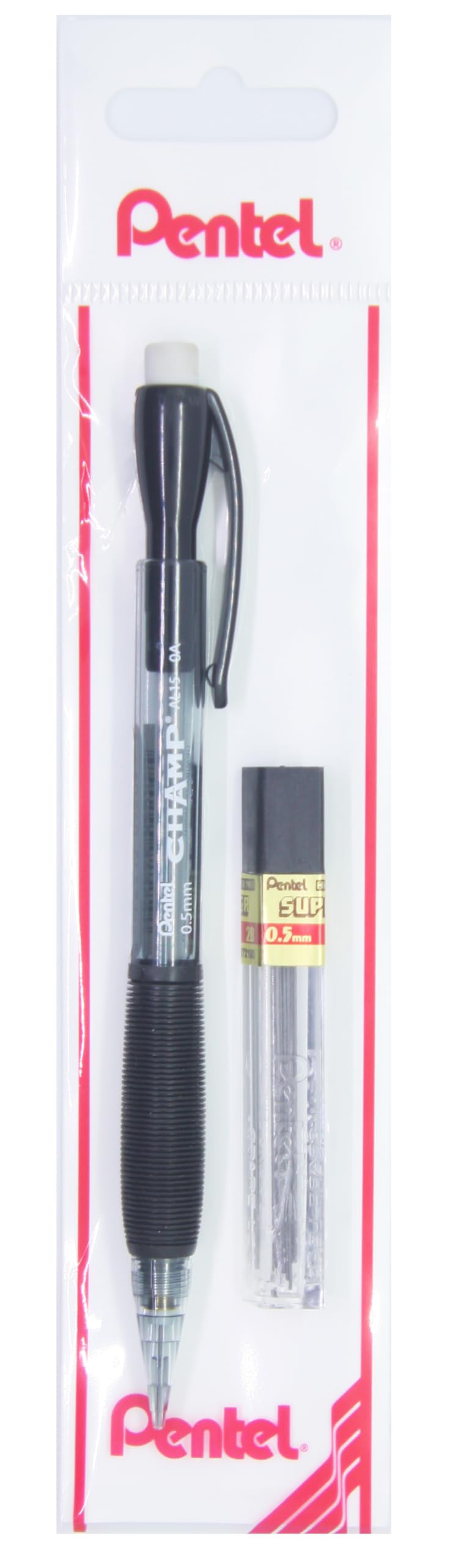 Pentel 0.5 mm Kauçuk Tutaçlı Versatil - Champ + Yedek Uç SİYAH