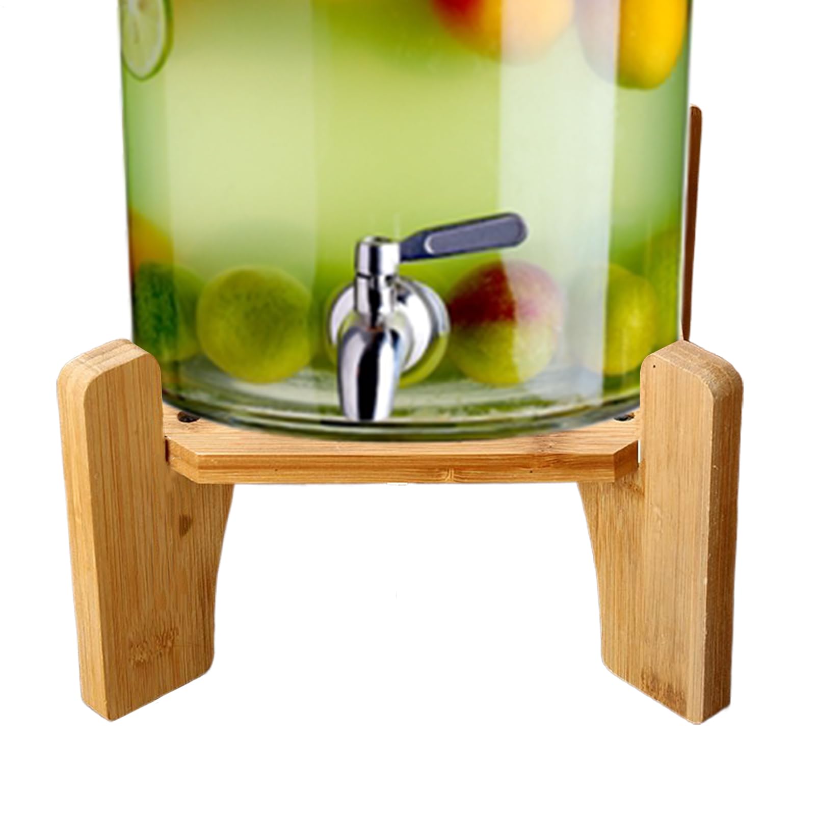 Soporte de madera para jarra de galón, base rústica para dispensador de bebidas, diámetro de 18,5 cm, estante sólido para servir, estación de sujeción elevada confiable, estructura firme