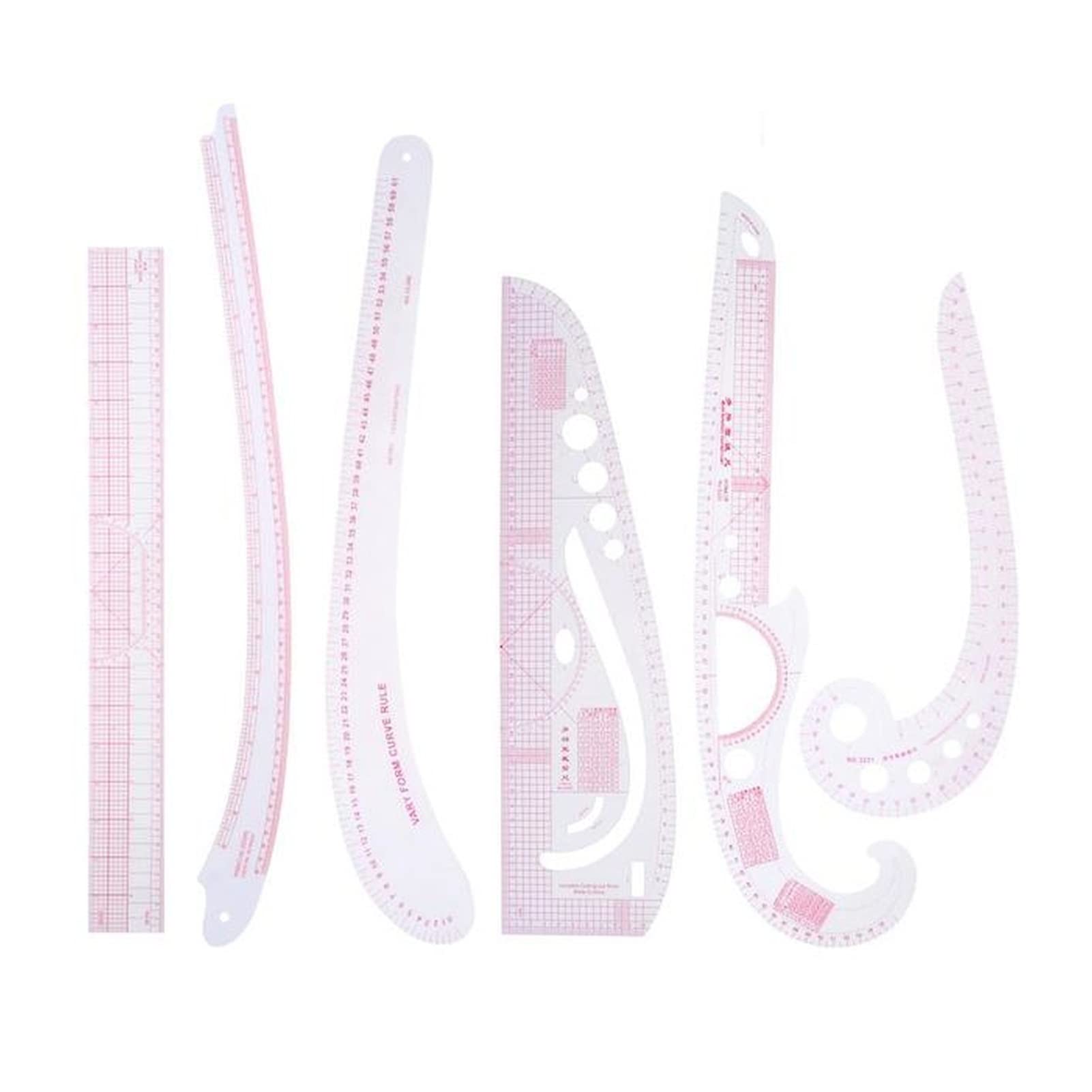 oiujhgCDS Rulers, Ruler Tailor Measuring Kit Clear Sewing Yardstick Sleeve Arm French Curve Set Cutting Paddle Wheel(SPAIN)