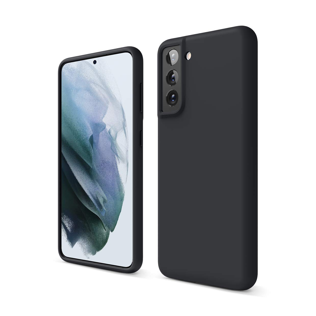 elago Silicone Case Compatible with Galaxy S21 Case Cover - Premium Liquid Silicone, Raised Lip (Screen & Camera Protection), 3 Layer Structure, Full Body Protection (Black)