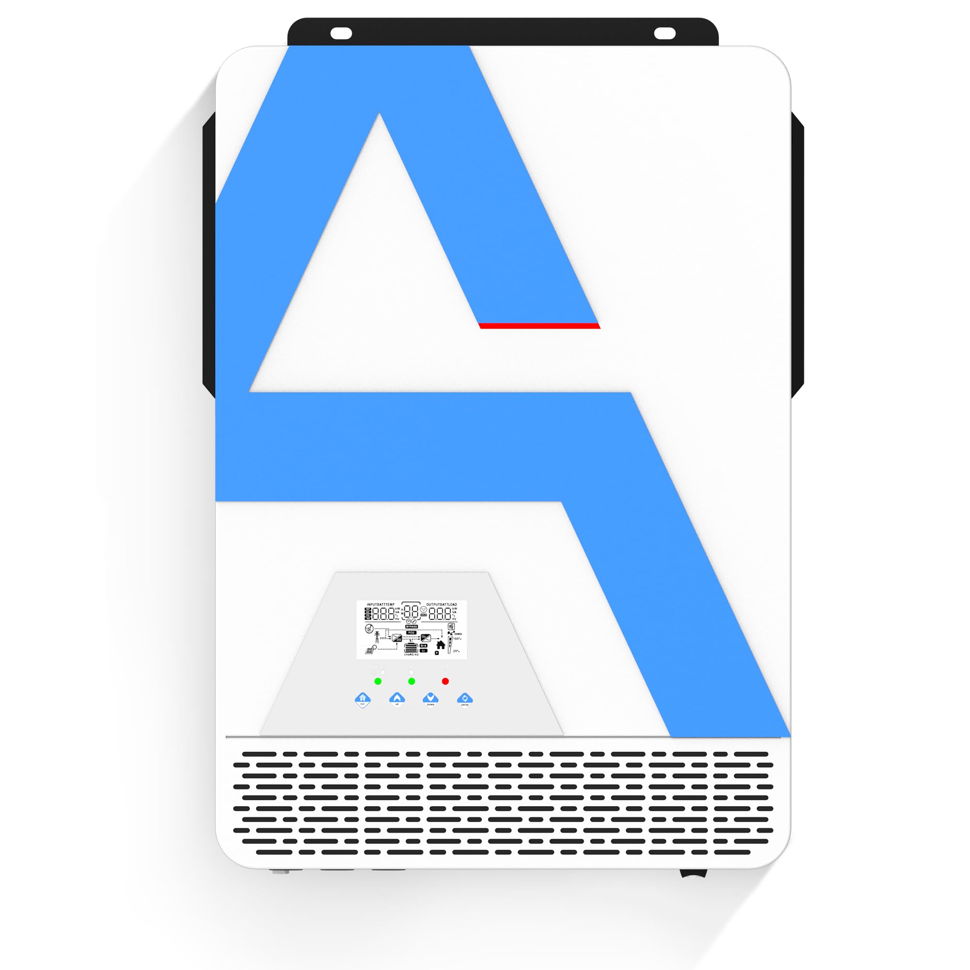 Anern Inverter solare ibrido da 2000W 12V DC a 220V/230 V AC con regolatore solare 140A, ingresso PV max. 150V, funzionamento con batterie al piombo da 12V e al litio