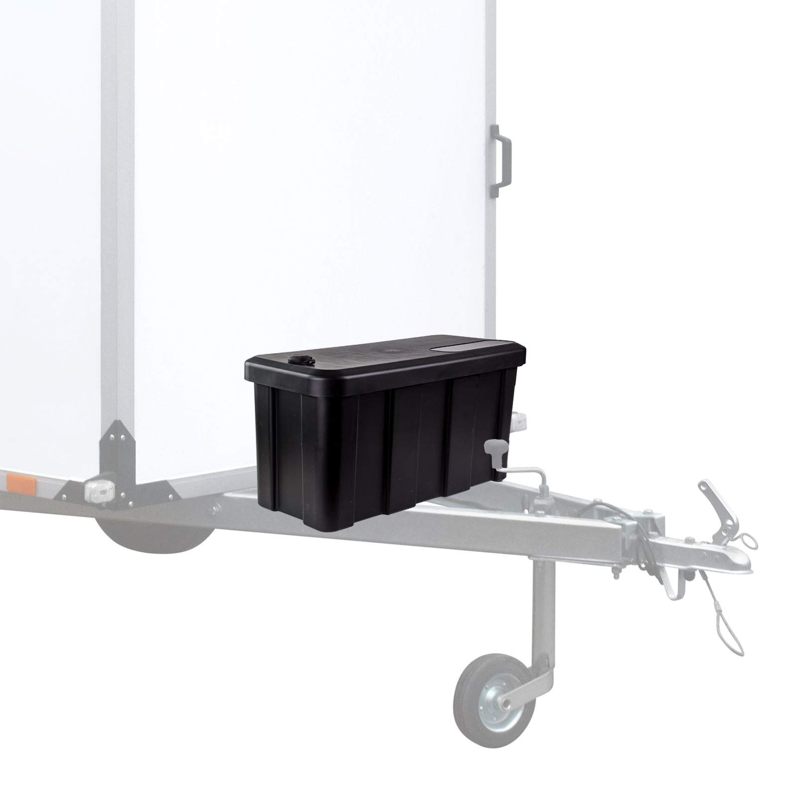 DEMA Anhänger Staubox Deichselbox Staukasten DDB25, abschließbar, robust | Trailerbox, Zugdeichselbox, Aufbewahrungsbox, 22L Werkzeugkiste, Diebstahlschutz, wetterfest, 100kg, PP Kunststoff