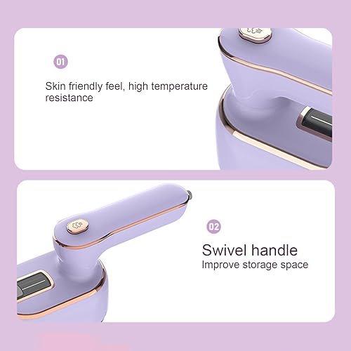 Miniatura 8 de Mini vaporizador para ropa, plancha de vapor 2 en 1 y vaporizador de ropa, plancha de vapor de mano giratoria de 180 para ropa, plancha de vapor de