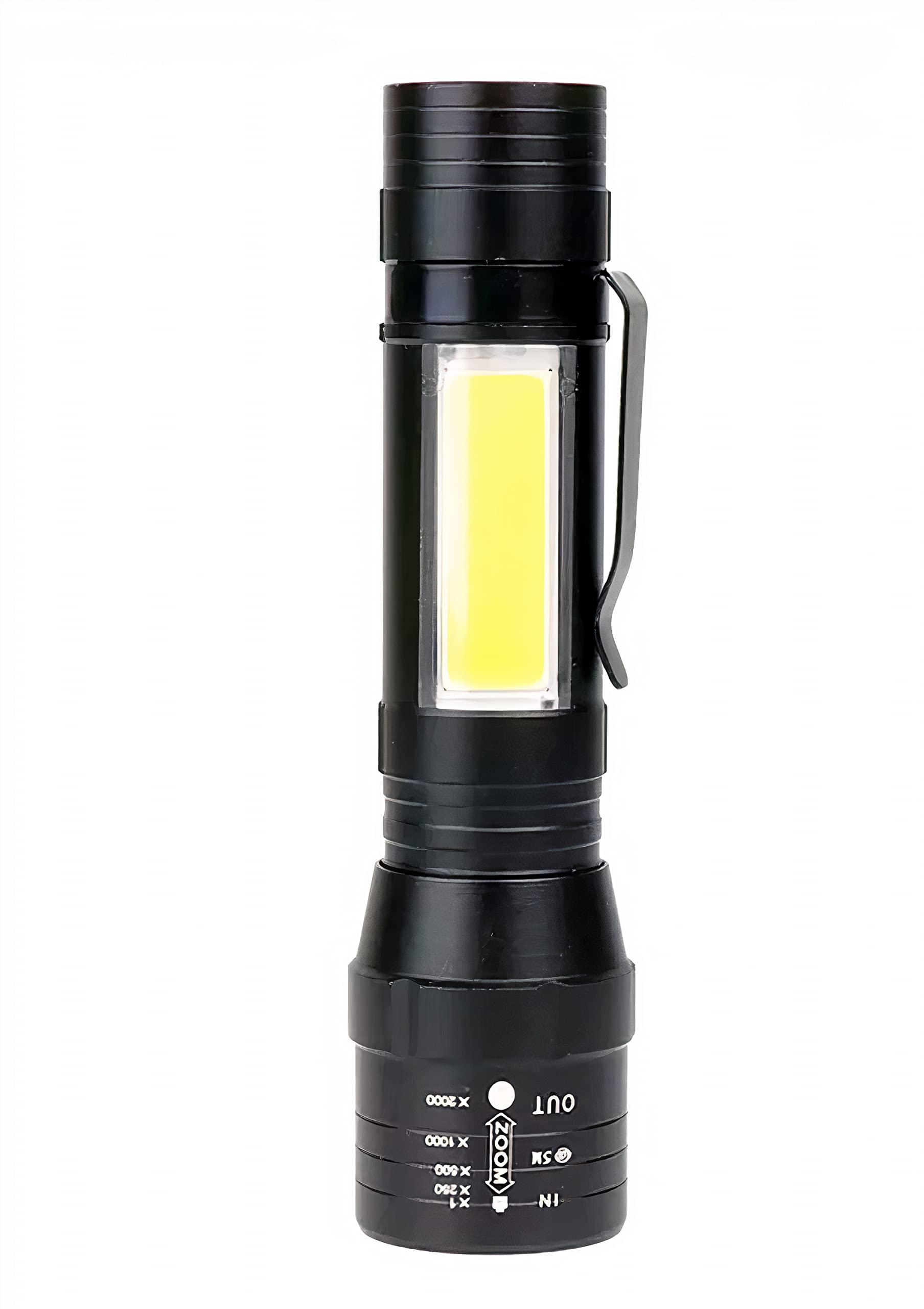 Linist Led Flashlight Rechargeable USB Torch Mini Light Super Bright Small Flashlight Handheld Portable Lamp with COB Side Light High Lumen Zoom-able,Black (B09WJB887T) Amazon Price History, Amazon Price Tracker