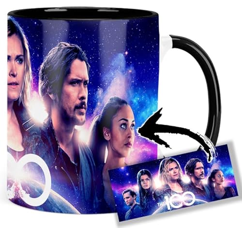 The 100 Eliza Taylor Paige Turco Bobby Morley Tasse Innen & Henkel Schwarz Keramikbecher Mug für 14,99 EUR bei amazon.de Bild: The 100 Eliza Taylor Paige Turco Bobby Morley Tasse Innen & Henkel Schwarz Keramikbecher Mug für 14,99 EUR bei amazon.de
