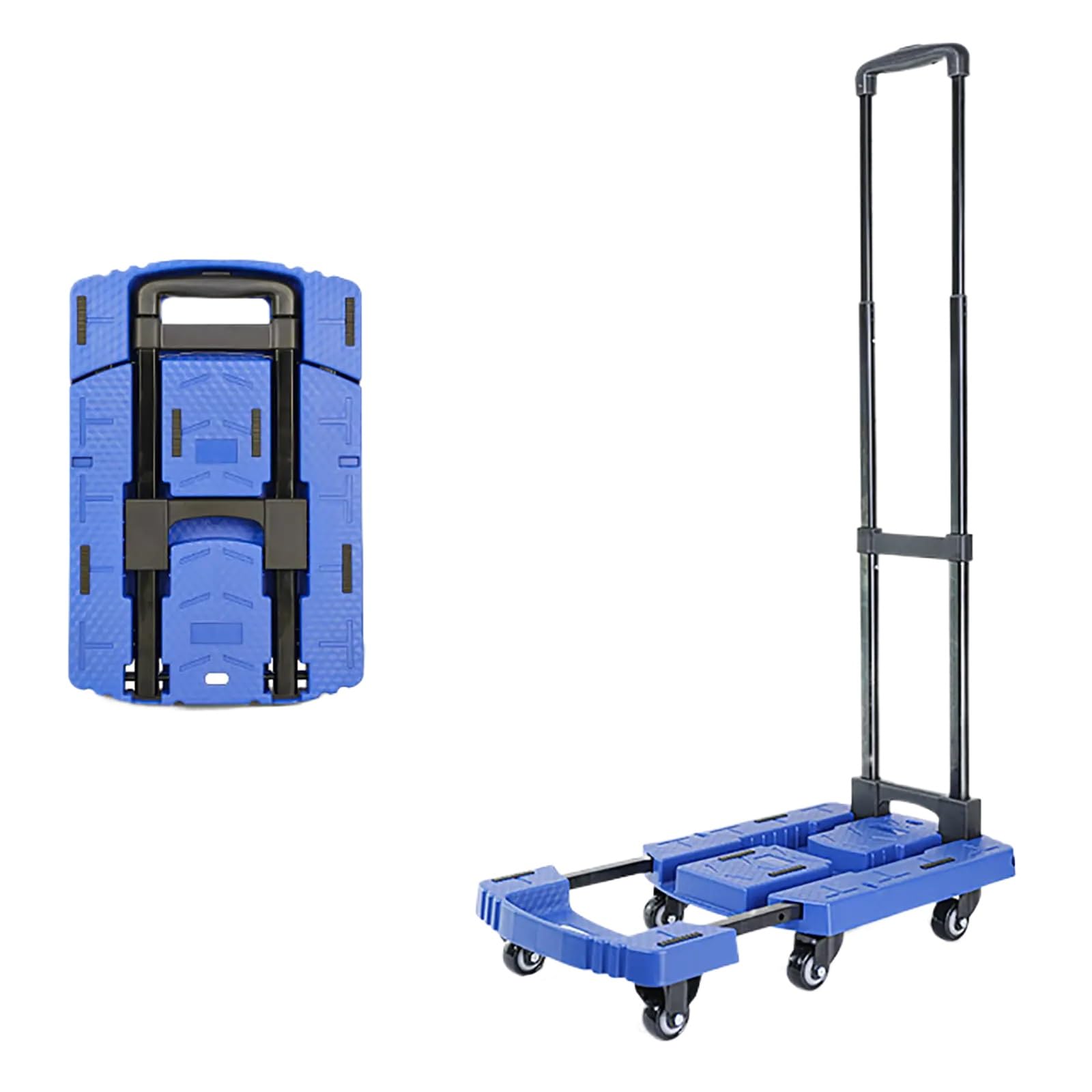 Handcart, 200kg/440lbs Load Capacity, Easy to Store, Save Space, Suitable for Shopping/Camping/Travel(Blue)