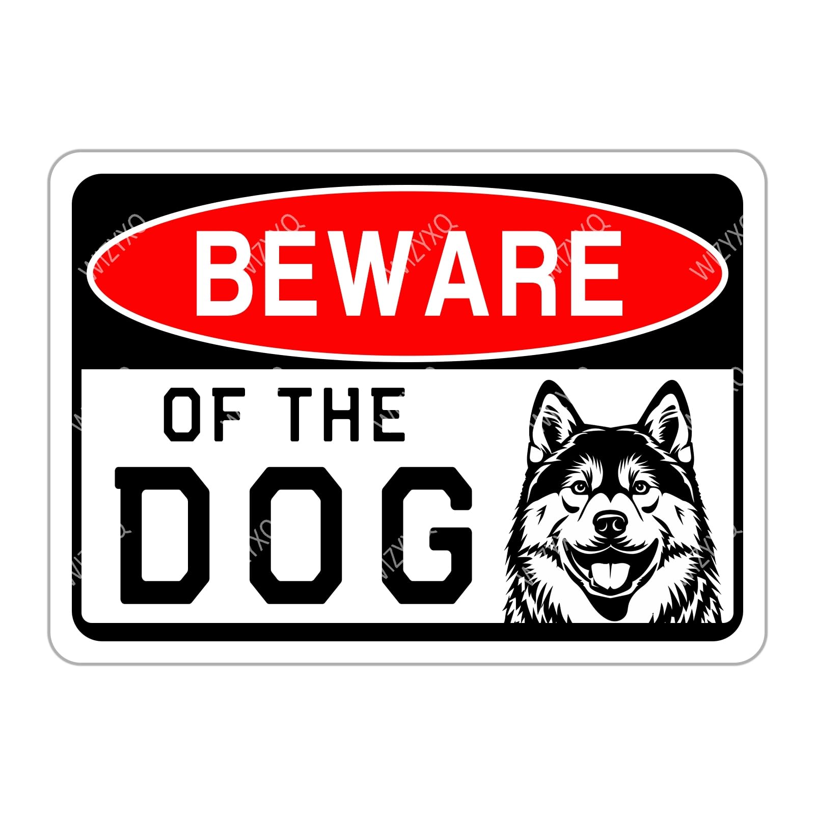 Kwqdozf As Pic Akita Beware Of Dog Sign Funny Metal Vintage Tin Aluminum Warning Decor Sig