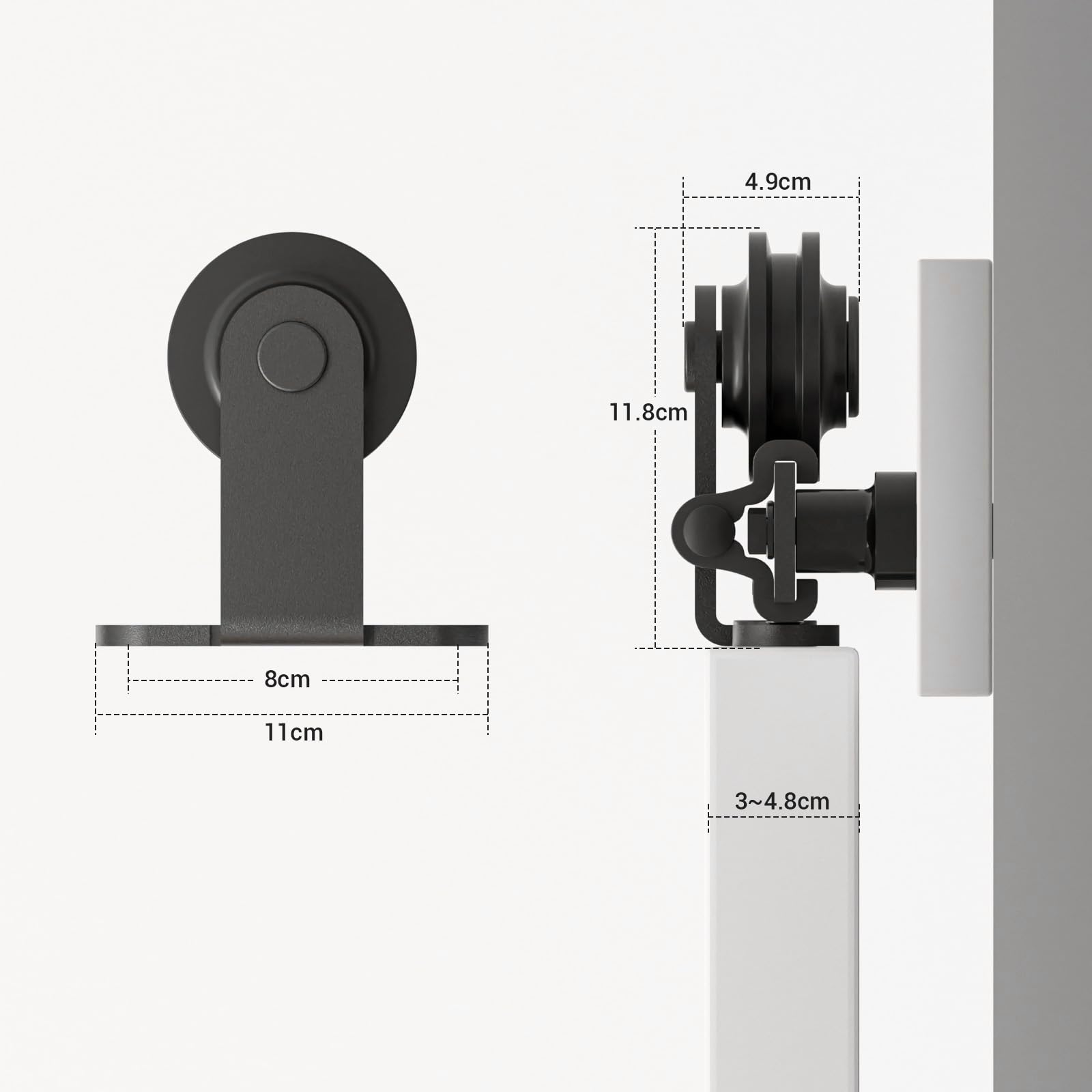 WOLFBIRD 120 cm rail, super mini-schuifdeur, hardwareset voor enkele deur, kleine kast, gebruikte tv-houder (geen kast