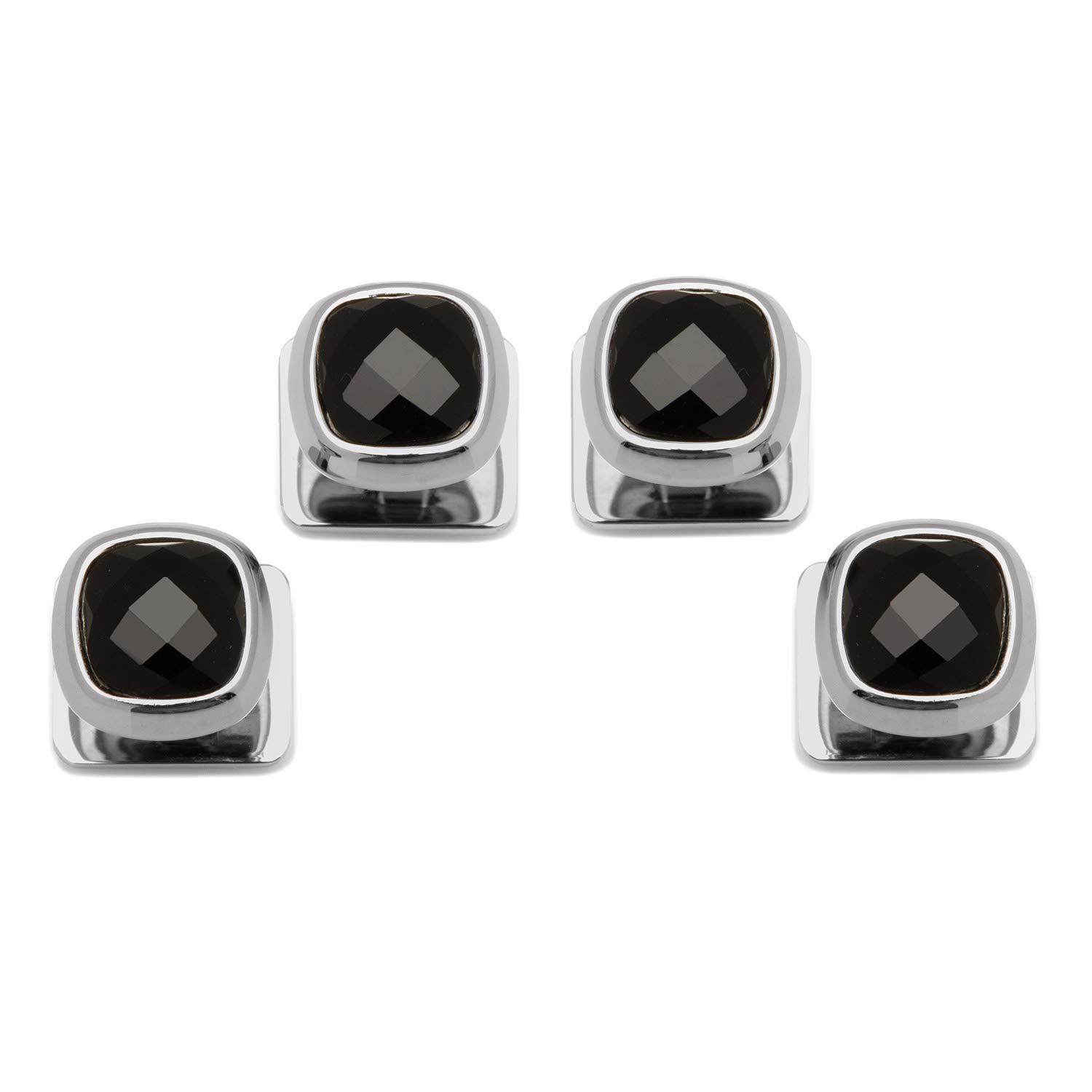Ox & Bull Trading Company and Co Cufflinks INC Faceted Onyx Cushion Studs (Black)