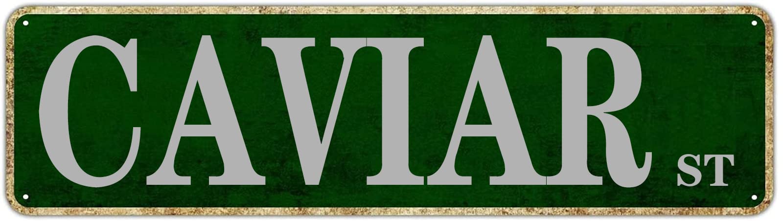 Caviar St Retro Tin Signs Aluminum Metal Sign for Home Living Room Garden Wall Yard Pub Club Decor 4x16 Inch