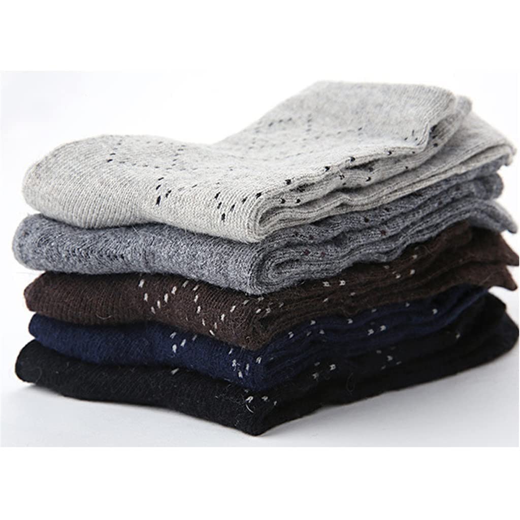 5 Pares/Lote Calcetines de Lana Hombres Invierno Cashmere Transpirable Calcetines Casuales Masculinos Dulce Regalo (Color: T Tamaño: Un tamaño) (Color : A, Size : One Size)