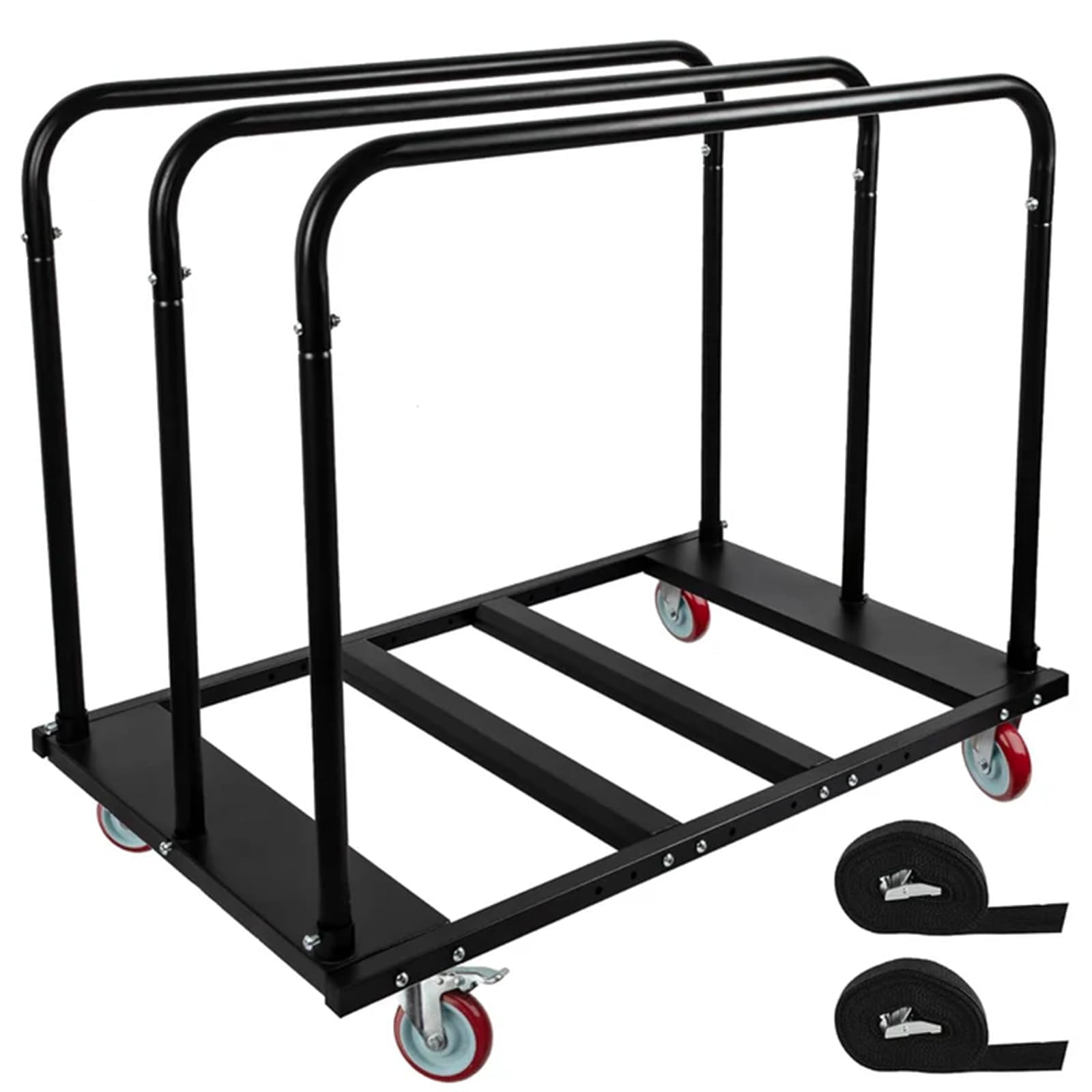 Garvee Chariot pliable porte-panneaux professionnel – Capacité 1800 lbs, roues PU pivotantes 5", pour plaques de plâtre, bois, contreplaqué, Idéal entrepôt et atelier, 46x29 Pouces, ajout de 2 sangles