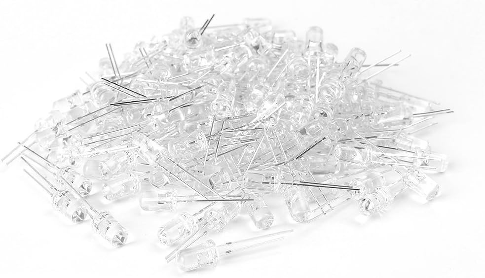 Malloofusa 5mm Bright LED Light Emitting Diode Light Assorted Kit Set White/Yellow/Blue/Green/Red 1000Pcs