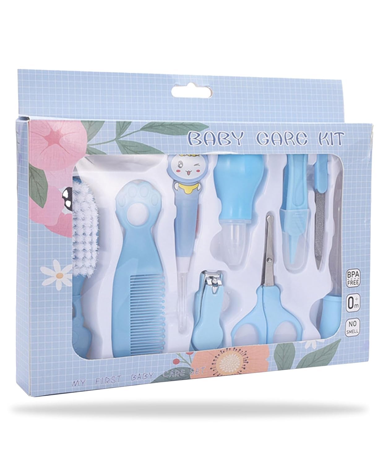 FIXLOGICS Baby Grooming Kit,10Pcs Newborn Baby,Toddler,Kids Care Accessories Set,Portable Infants Care Kit|Ideal For Travelling&Home Use(Blue)-image-20