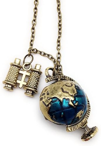 Amazon 双眼鏡で 地球儀を みてみよう アンティーク風 オシャレな ネックレス ネックレス 通販