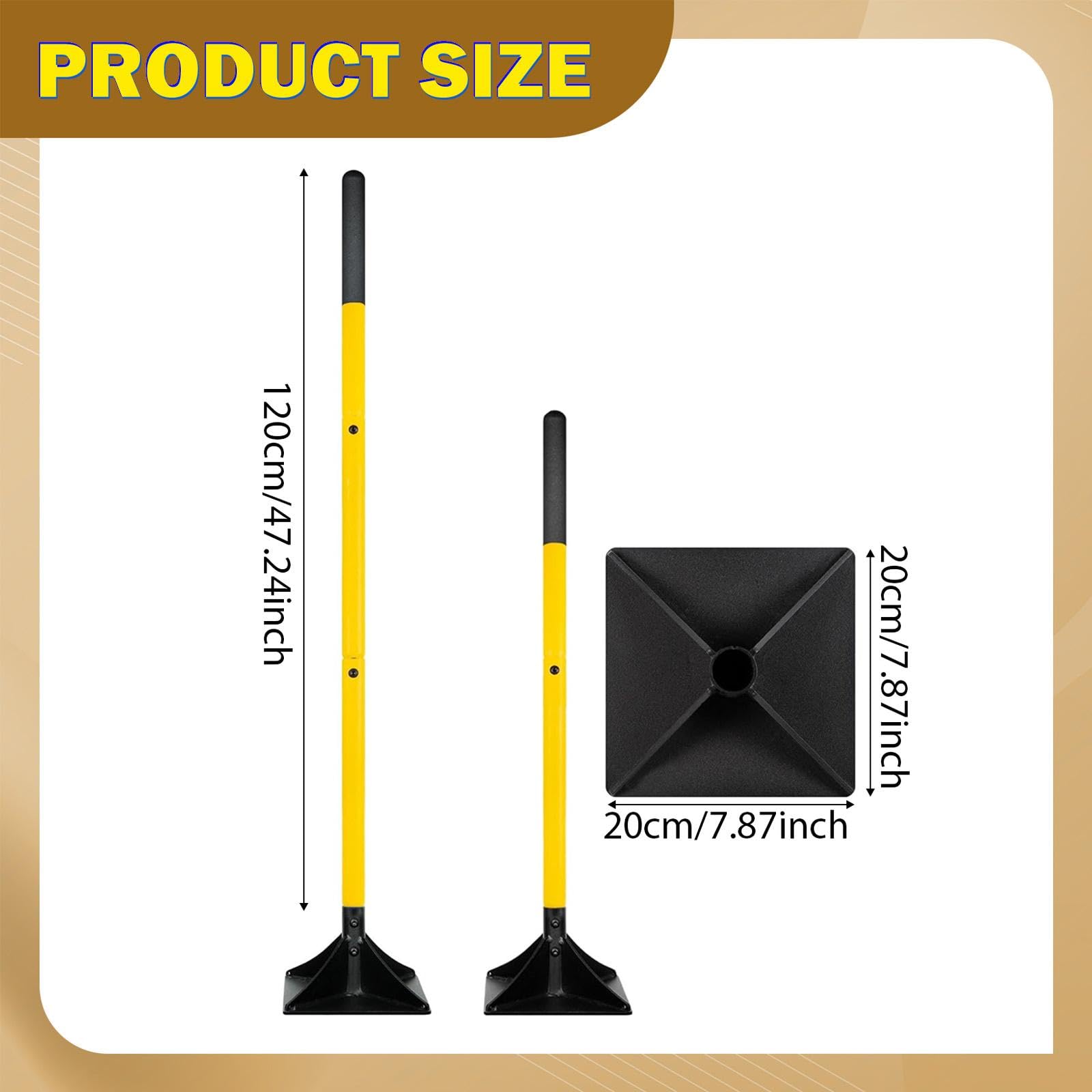 Compattatore Terreno Compattatore Manuale Attrezzo Pressa Suolo Ergonomico Antiscivolo per Livellare Terra Adatto per Cura Orto E Preparazione Strade, 8 Inch