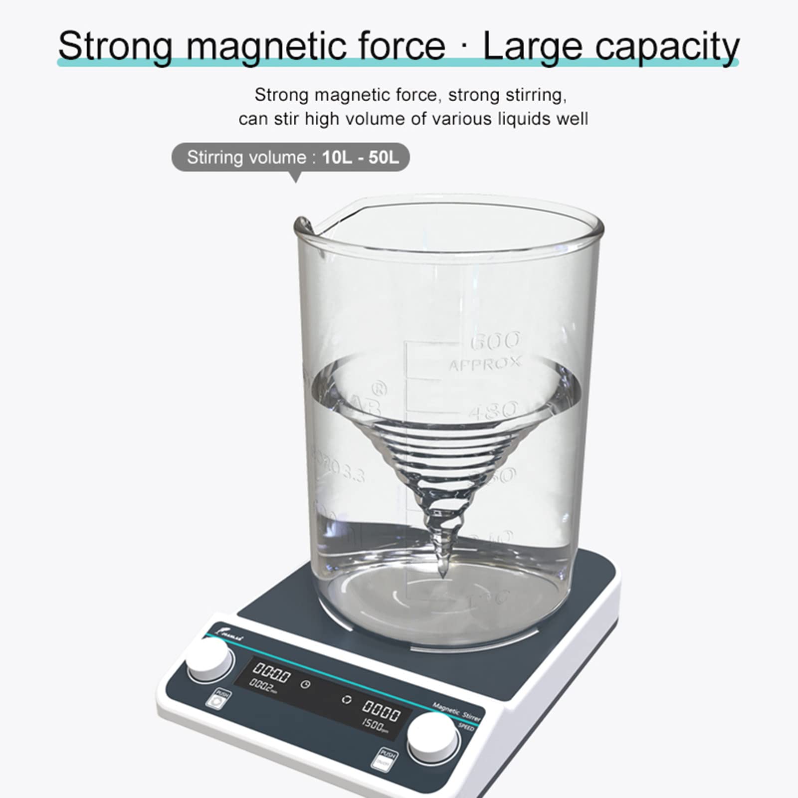 Sprzęt laboratoryjny mieszadło magnetyczne o dużej pojemności, 50-1500 obr./min (regulowane), mieszanie dwustronne, regulowany czas, duża siła magnetyczna, MS-15L