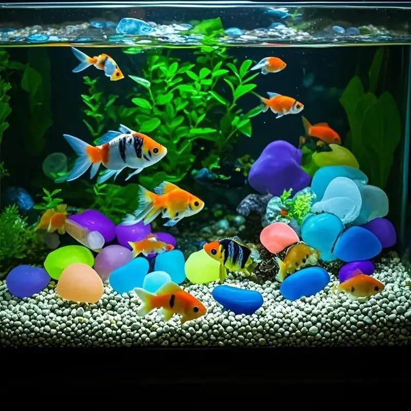 Luminous Stones for Garden & Home Decoration - 1000pcs Garden Pebbles, Small Luminous Pebbles Aquariums Rocks, for Landscaping for Fish Tank Lawn Yard Garden Walkway Plant Pots (2000 PCS)