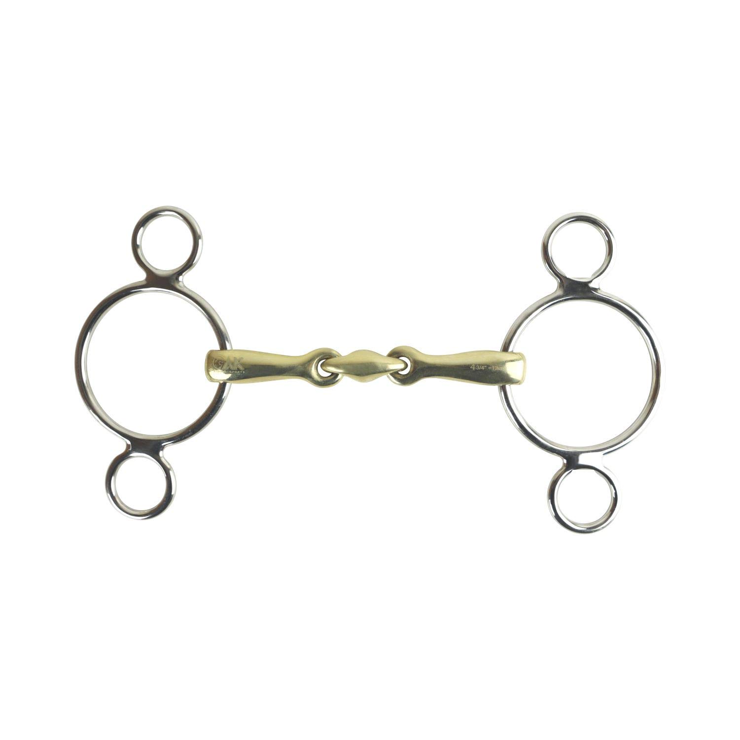 AK 3-Ringknebel mit doppelt gebrochenem Reitgebissen aus Deutsch Silber AKRS-2635 (Deutsches Silber, 6.00'')