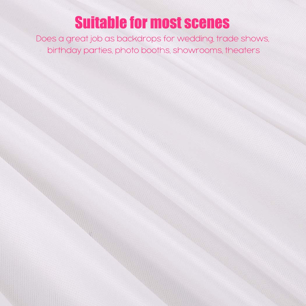 Voilage Blanc Mariage Champêtre: 3x3m Toile de Fond en Tissu Blanche Rideau Blanc Photo Studio Photographie Décoration pour Réception Mariage Anniversaire Noël