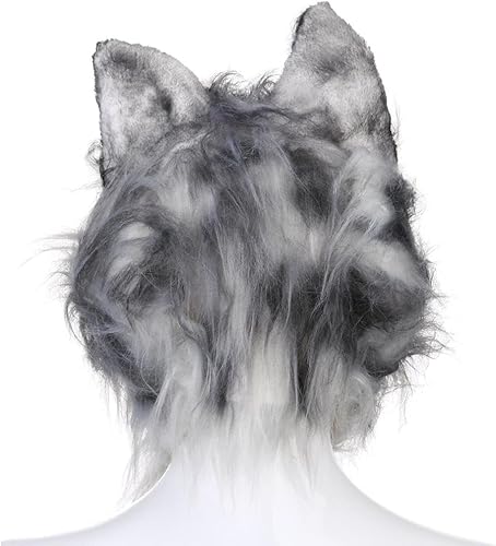 Miniatura 8 de Bagmrteho Máscara facial de animal de Halloween, máscara de látex de hombre lobo, máscara de labrador, disfraz de lobo para fiesta de Halloween
