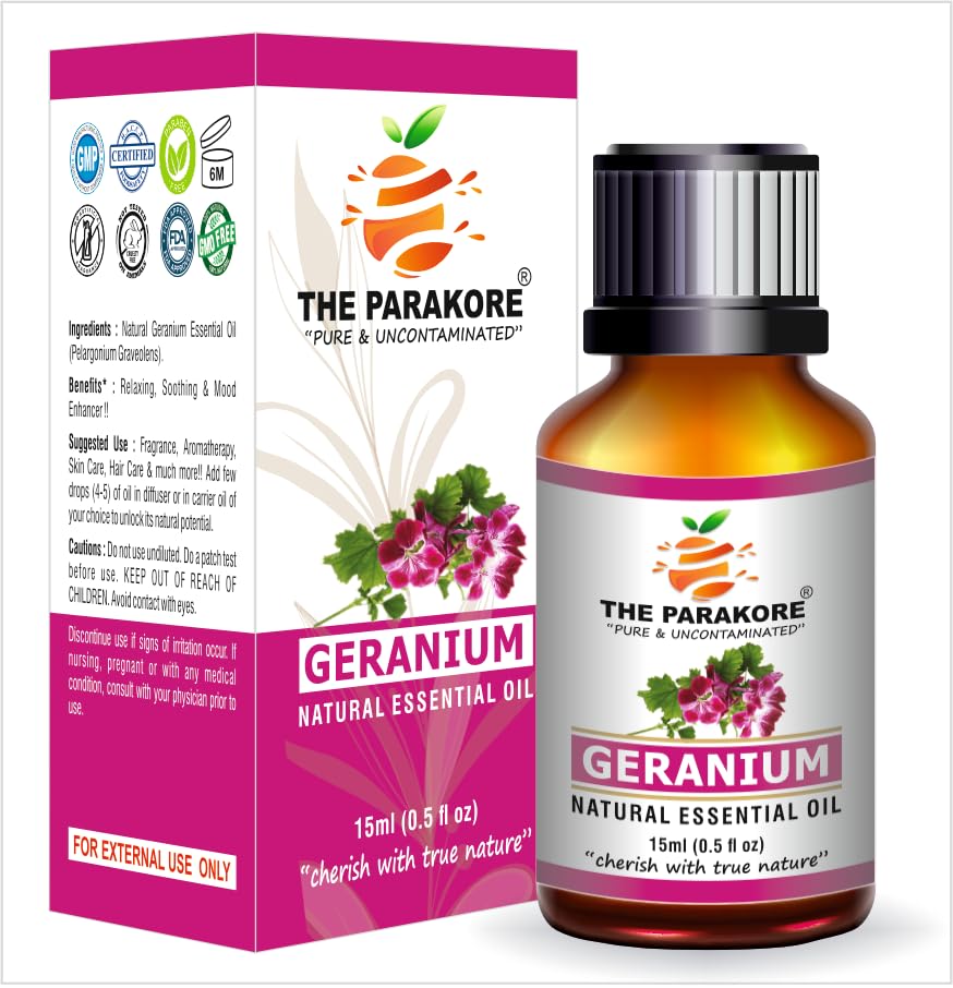 Geranium Essential Oil For Skin Care, Hair Care, Massage, Aromatherapy and Diffuser-image-7
