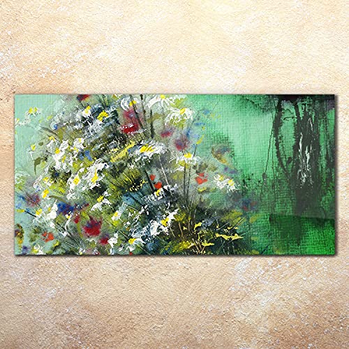Image sur verre 140x70cm abstraction flowers salon - 2