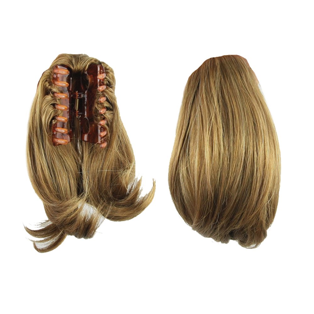 USIX9.8" Claw Ponytail Handy Jaw Pony Tail Clip in Straight Hair Extension Nature Looking Heat-Resisting Ponytail Extension(B2005)