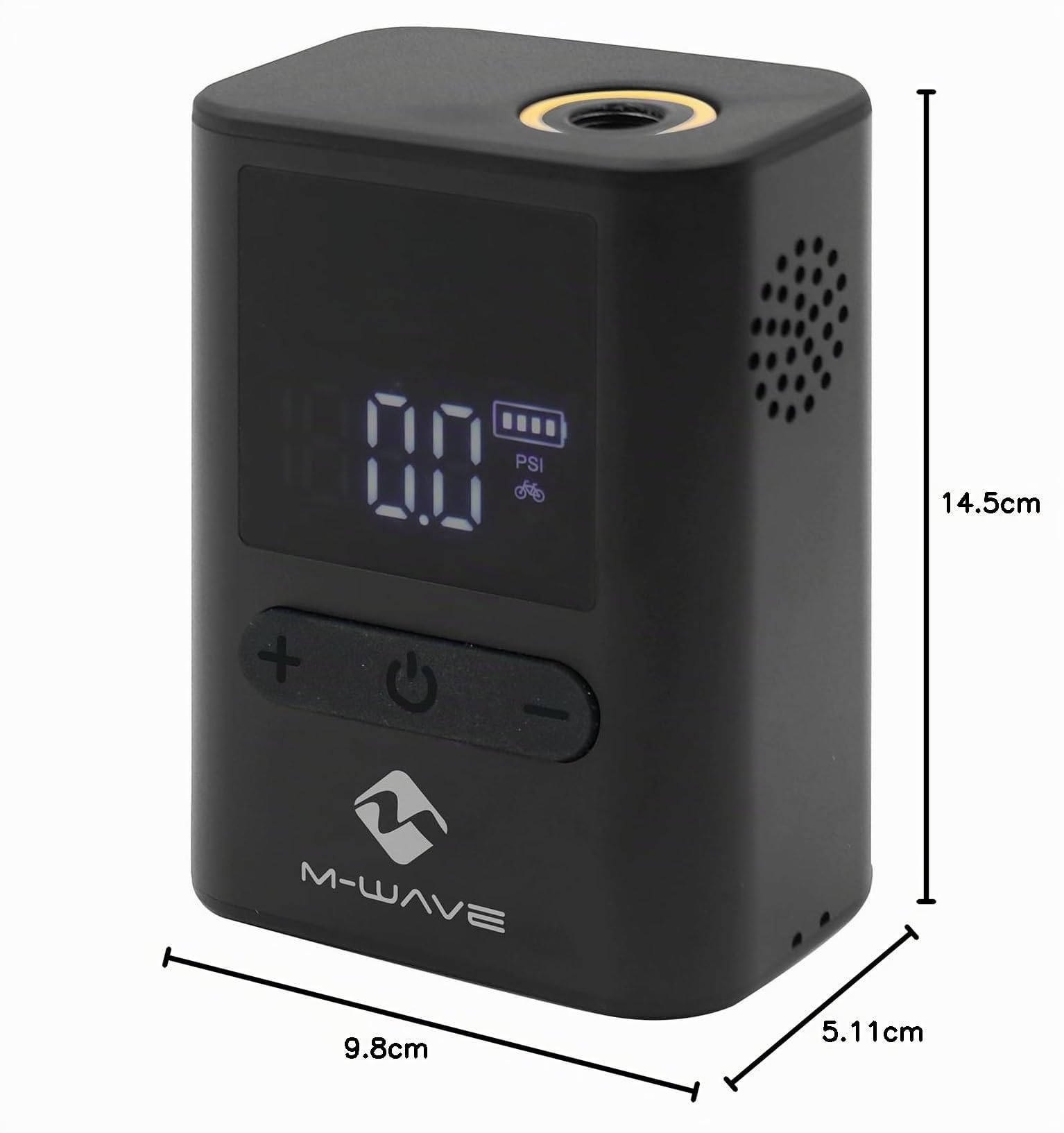 M-Wave Mini pompe à vélo électrique avec écran LCD 100 psi / 7 bar, Noir