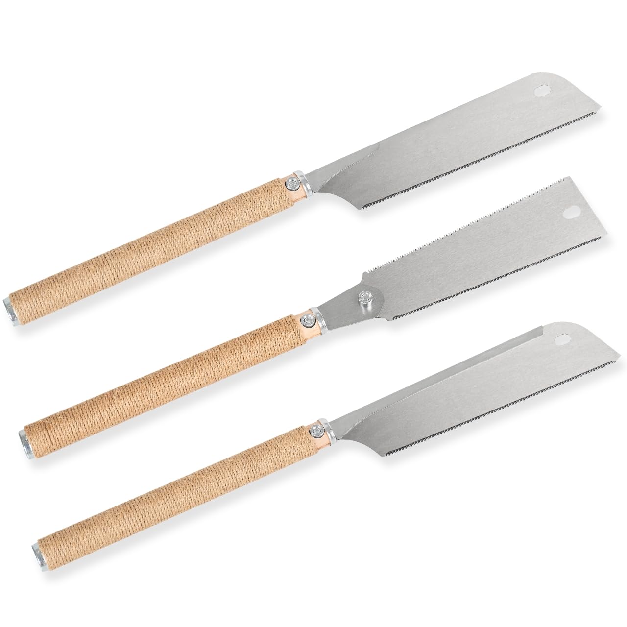 WALTER Japansägen Set 3-teilig Dozuki Ryoba Kataba SK5-Stahl Zugsäge Holz Längs Quer Schrägschnitt