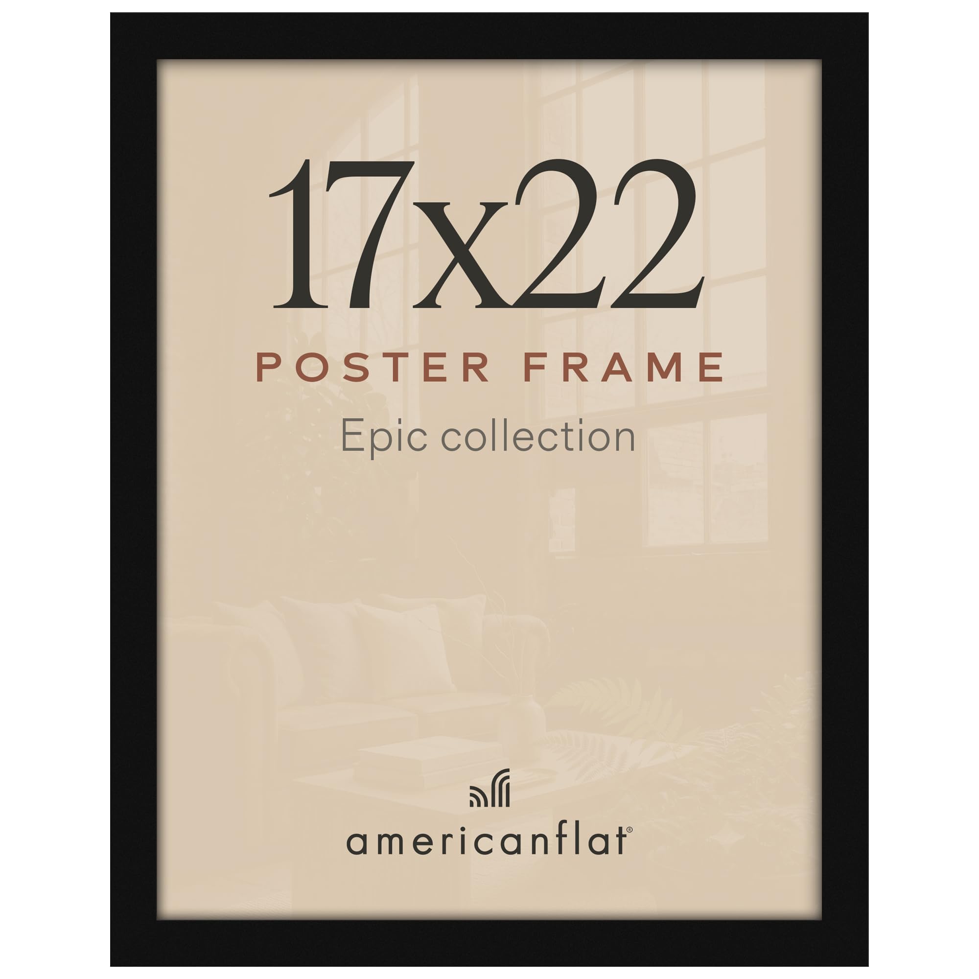 Americanflat 17x22 Poster Frame - Engineered Wood - Black