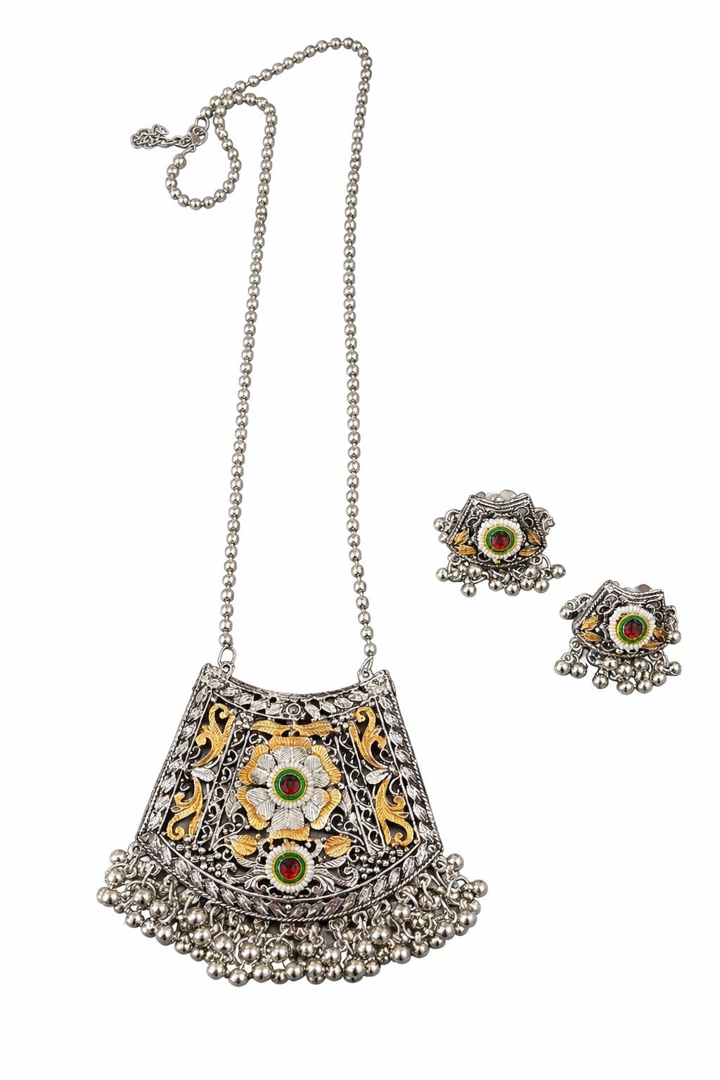 jewels by araina Oxidised Necklace Set for Women-picture-14