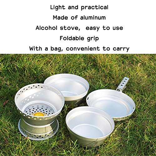 Support Pare-vent Pour Réchaud à Alcool Camping - Alliage Aluminium, Léger, Stable Pour Casserole Bouilloire