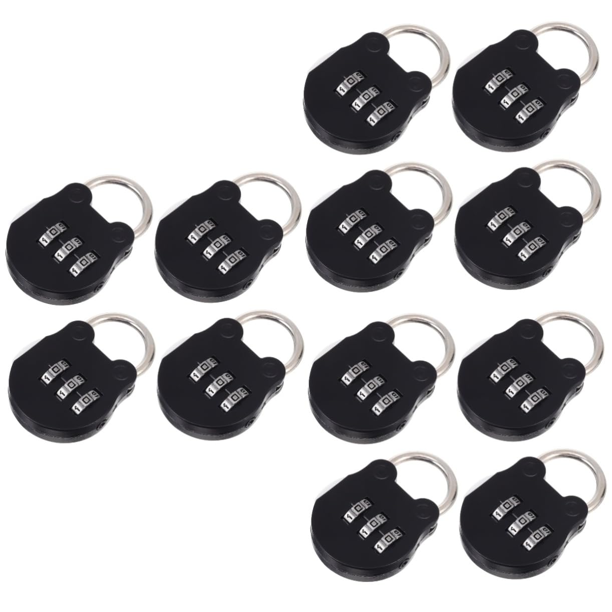 Cadenas à combinaison 4 pièces métal robuste lot de 3 pour valise de voyage sans clé