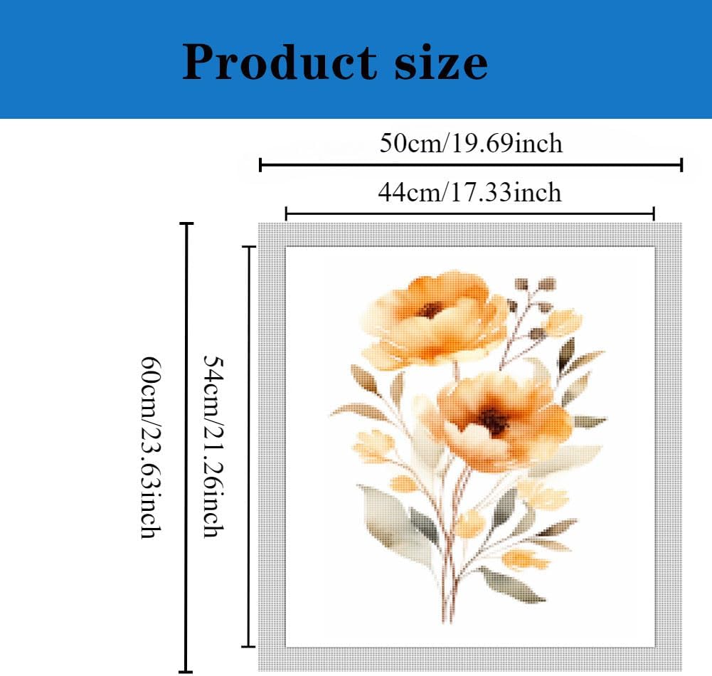 CISDKK Cross-Stitch Stamped Kits,Stamped Cross Stitch Kits,Flamenco Dancer Spanish Woman in Red Dress Flamenco Dance Spanish Culture Spanish Decor,11CT,17.33 * 17.33 inch