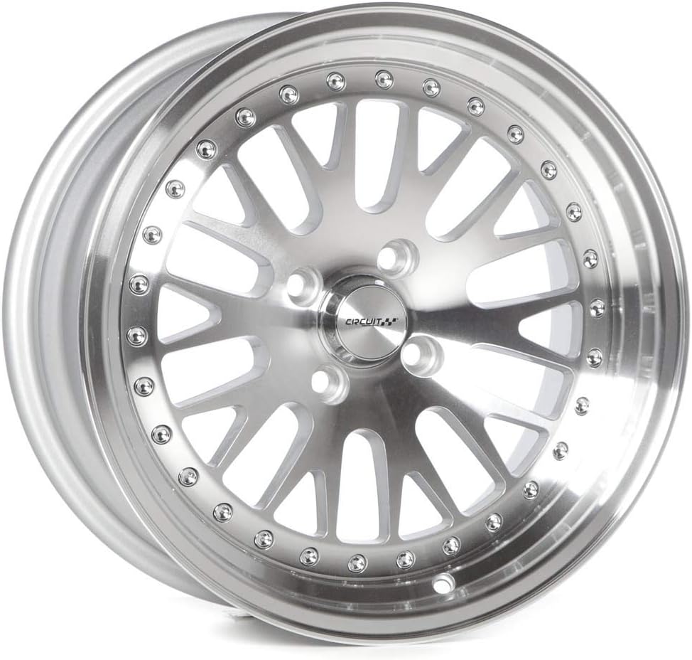 CP21 16×8 Silver/Machined 4×100 [+25mm] compatible with Honda Civic EK EG, Acura Integra, BMW E30, Mazda Miata