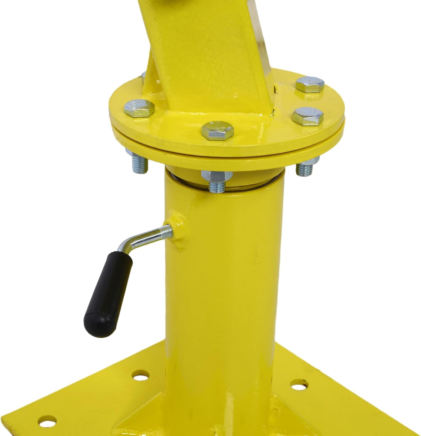 Hydraulic Pickup Truck Crane with Hand Winch - 2000-Lb. Capacity, Adjustable Boom, 360° Pivot - Truck Bed Hoist Jib Crane (Yellow)